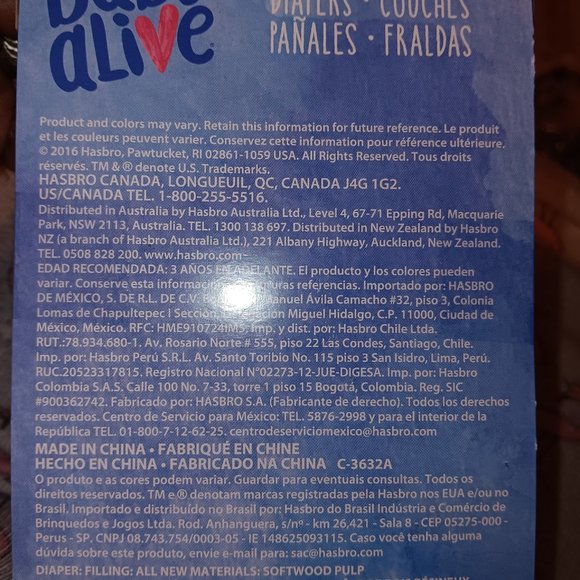 Hasbro Baby Alive 6 Diapers Ages 3+ - Picture 2 of 6